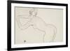 Female Nude Kneeling and Bending Forward to the Left, 1918-Egon Schiele-Framed Giclee Print