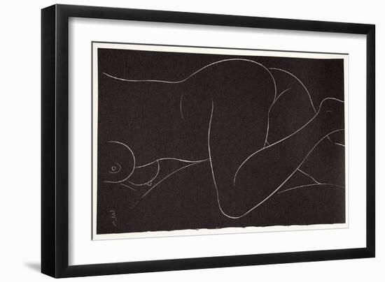 Female Nude Lying 2, 1937-Eric Gill-Framed Giclee Print