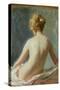 Female Nude (Oil on Board)-Albert Henry Collings-Stretched Canvas