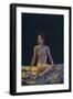 Female Nude on Gold Drapery-null-Framed Art Print