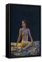 Female Nude on Gold Drapery-null-Framed Stretched Canvas