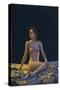 Female Nude on Gold Drapery-null-Stretched Canvas