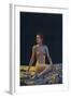 Female Nude on Gold Drapery-null-Framed Art Print