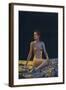 Female Nude on Gold Drapery-null-Framed Art Print