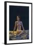 Female Nude on Gold Drapery-null-Framed Art Print