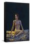 Female Nude on Gold Drapery-null-Framed Stretched Canvas