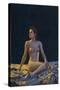 Female Nude on Gold Drapery-null-Stretched Canvas