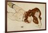 Female Nude on Her Stomach, 1917-Egon Schiele-Framed Giclee Print