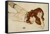 Female Nude on Her Stomach, 1917-Egon Schiele-Framed Stretched Canvas