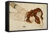 Female Nude on Her Stomach, 1917-Egon Schiele-Framed Stretched Canvas