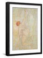 Female nude (pencil and w/c on paper)-Auguste Rodin-Framed Giclee Print