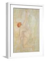 Female nude (pencil and w/c on paper)-Auguste Rodin-Framed Giclee Print