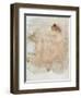 Female nude (pencil and w/c on paper)-Auguste Rodin-Framed Giclee Print