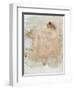 Female nude (pencil and w/c on paper)-Auguste Rodin-Framed Giclee Print