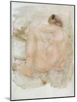 Female nude (pencil and w/c on paper)-Auguste Rodin-Mounted Giclee Print