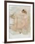 Female nude (pencil and w/c on paper)-Auguste Rodin-Framed Giclee Print