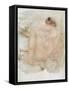Female nude (pencil and w/c on paper)-Auguste Rodin-Framed Stretched Canvas