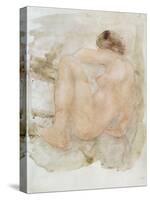 Female nude (pencil and w/c on paper)-Auguste Rodin-Stretched Canvas