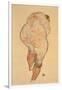 Female Nude Pulling Up Stockings, Rear View, 1918-Egon Schiele-Framed Giclee Print