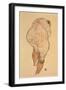 Female Nude Pulling Up Stockings, Rear View, 1918-Egon Schiele-Framed Giclee Print