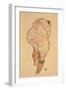 Female Nude Pulling Up Stockings, Rear View, 1918-Egon Schiele-Framed Giclee Print
