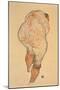 Female Nude Pulling Up Stockings, Rear View, 1918-Egon Schiele-Mounted Giclee Print