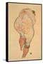 Female Nude Pulling Up Stockings, Rear View, 1918-Egon Schiele-Framed Stretched Canvas