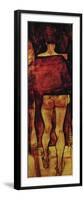 Female Nude, Rear View with Shawl, Fragment-Egon Schiele-Framed Giclee Print