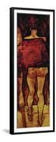 Female Nude, Rear View with Shawl, Fragment-Egon Schiele-Framed Giclee Print
