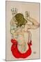 Female Nude Seated on Red Drapery-Egon Schiele-Mounted Giclee Print