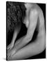 Female Nude Sitting with Face Covered by Long Hair-Winfred Evers-Stretched Canvas