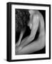 Female Nude Sitting with Face Covered by Long Hair-Winfred Evers-Framed Photographic Print