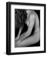 Female Nude Sitting with Face Covered by Long Hair-Winfred Evers-Framed Premium Photographic Print