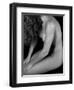 Female Nude Sitting with Face Covered by Long Hair-Winfred Evers-Framed Photographic Print