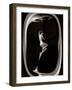 Female Nude Sleeping on Black Background in Oval Frame-Winfred Evers-Framed Photographic Print