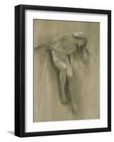 Female Nude Study (Chalk on Paper)-John Robert Dicksee-Framed Giclee Print