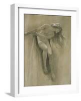 Female Nude Study (Chalk on Paper)-John Robert Dicksee-Framed Giclee Print
