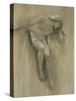 Female Nude Study (Chalk on Paper)-John Robert Dicksee-Stretched Canvas