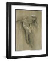 Female Nude Study (Chalk on Paper)-John Robert Dicksee-Framed Premium Giclee Print