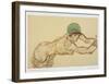 Female Nude to the Right, 1914-Egon Schiele-Framed Art Print