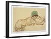 Female Nude to the Right, 1914-Egon Schiele-Framed Art Print