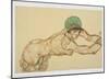 Female Nude to the Right, 1914-Egon Schiele-Mounted Art Print