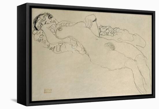 Female Nude Turned Left, 1914/15-Gustav Klimt-Framed Stretched Canvas