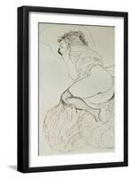 Female Nude, Turned to the Left, 1912-13-Gustav Klimt-Framed Giclee Print