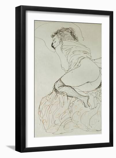 Female Nude, Turned to the Left, 1912-13-Gustav Klimt-Framed Giclee Print