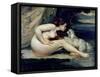 Female Nude with a Dog-Gustave Courbet-Framed Stretched Canvas