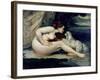 Female Nude with a Dog-Gustave Courbet-Framed Giclee Print