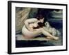 Female Nude with a Dog-Gustave Courbet-Framed Giclee Print