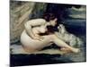 Female Nude with a Dog-Gustave Courbet-Mounted Giclee Print