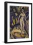 Female Nude with Badezuber; Weiblicher Akt Mit Badezuber-Ernst Ludwig Kirchner-Framed Giclee Print